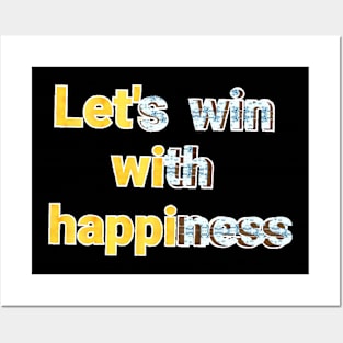 lest win with happiness. text art Design. Posters and Art